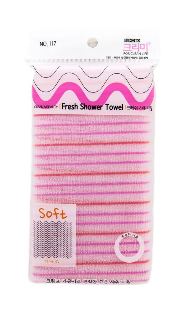 МОЧАЛКА ДЛЯ ДУША SUNG BO CLEAMY CLEAN&BEAUTY (28X100) FRESH SHOWER TOWEL 1PCS.